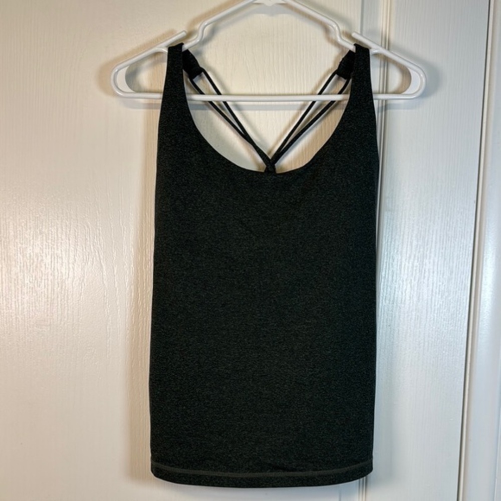 Prana Sports Bra Tank Top Green Black Size Med EUC #1567